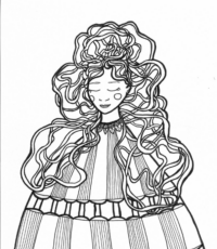 Dessin femme en noir et blanc