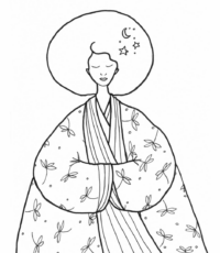 Dessin femme en noir et blanc