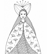 Dessin femme en noir et blanc